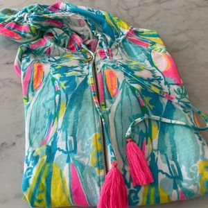 Lily Pulitzer terry cloth zip up sweatshirt